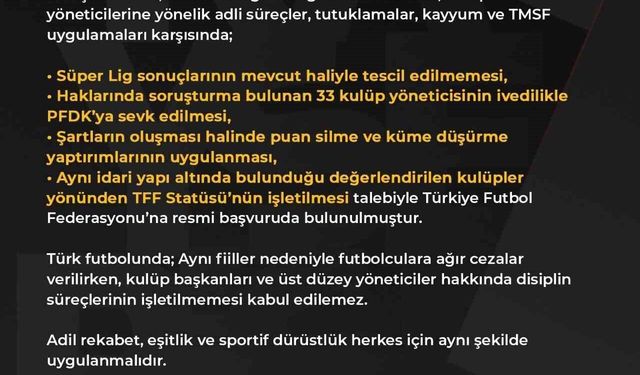 Kayserispor'dan TFF'ye 'adalet' dilekçesi