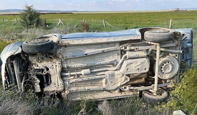 Kontrolden çıkan araç takla attı: 1 yaralı