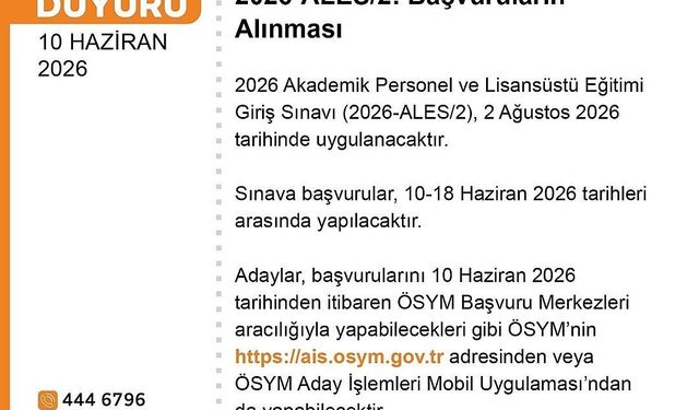 ALES başvuruları başladı