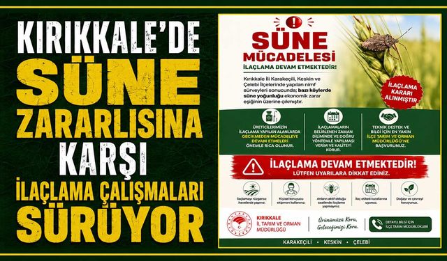 Kırıkkale'de süne zararlısına karşı ilaçlama çalışmaları sürüyor