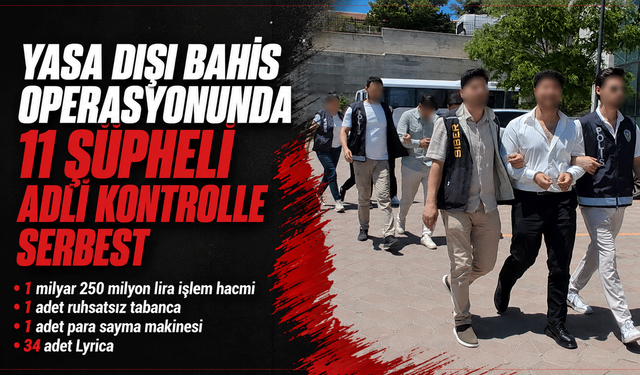 Yasa dışı bahis operasyonunda 11 şüpheli adli kontrolle serbest