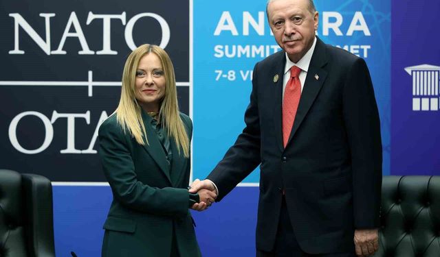 Cumhurbaşkanı Erdoğan, İtalya Başbakanı Meloni ile bir araya geldi