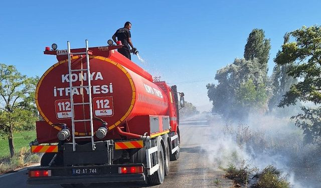Ot yangını itfaiyenin müdahalesiyle söndürüldü