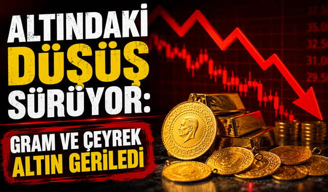 Altındaki düşüş sürüyor: Gram ve çeyrek altın geriledi