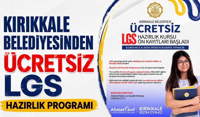Kırıkkale Belediyesinden ücretsiz LGS hazırlık programı