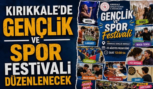 Kırıkkale’de Gençlik ve Spor Festivali düzenlenecek