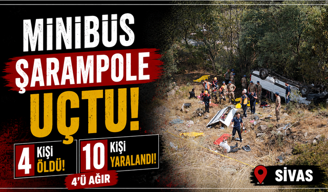 Minibüs şarampole uçtu: 4 kişi öldü, 4'ü ağır 10 kişiyi yaralandı