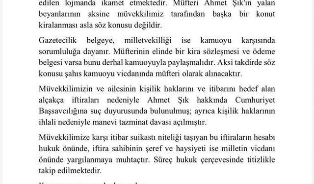 Adalet Bakanı Gürlek'in avukatından Şık'a suç duyurusu