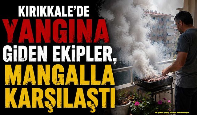Kırıkkale’de yangına giden ekipler, mangalla karşılaştı