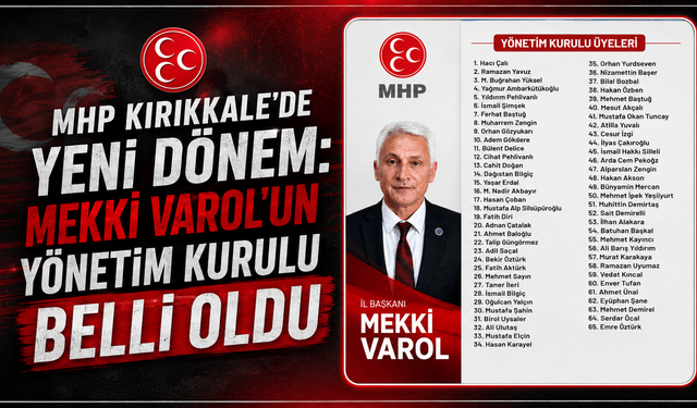 MHP Kırıkkale’de Yeni Dönem: Mekki Varol’un Yönetim Kurulu Belli Oldu