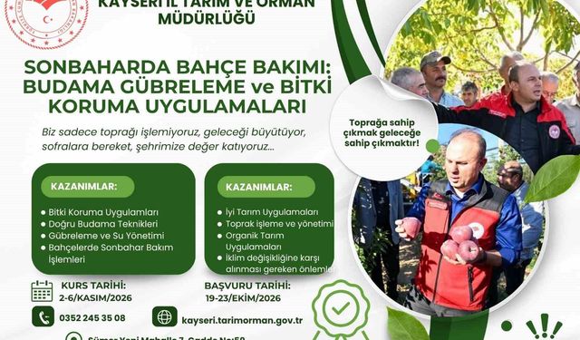 Kayseri'de Sonbahar Bahçe Bakımı Eğitimi!