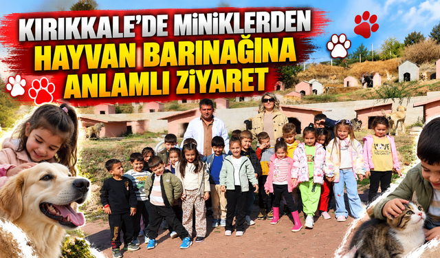 Kırıkkale'de miniklerden hayvan barınağına anlamlı ziyaret