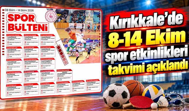 Kırıkkale’de 8-14 Ekim spor etkinlikleri takvimi açıklandı