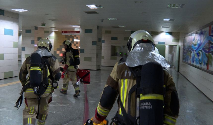 Ankara metrosunda yangın ve yolcu kurtarma tatbikatı