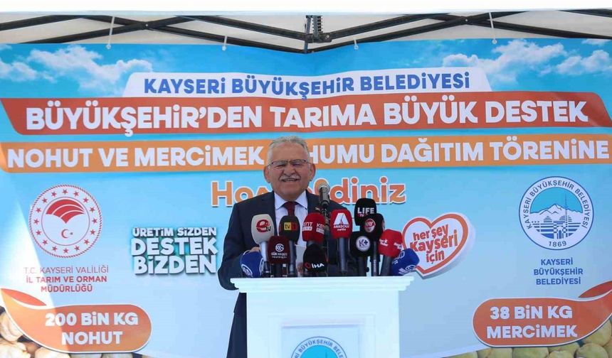 Başkan Büyükkılıç’tan üreticiye 11,5 milyon TL’lik 238 ton tohum desteği