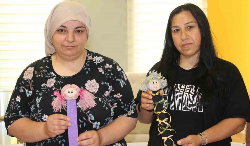 Hasta yakını kadınlar el işleri ile moral buluyor