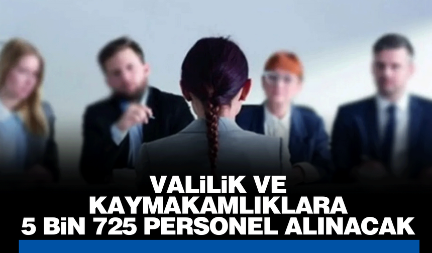 Valilik ve Kaymakamlıklara 5 Bin 725 Personel Alımı Yapılacak