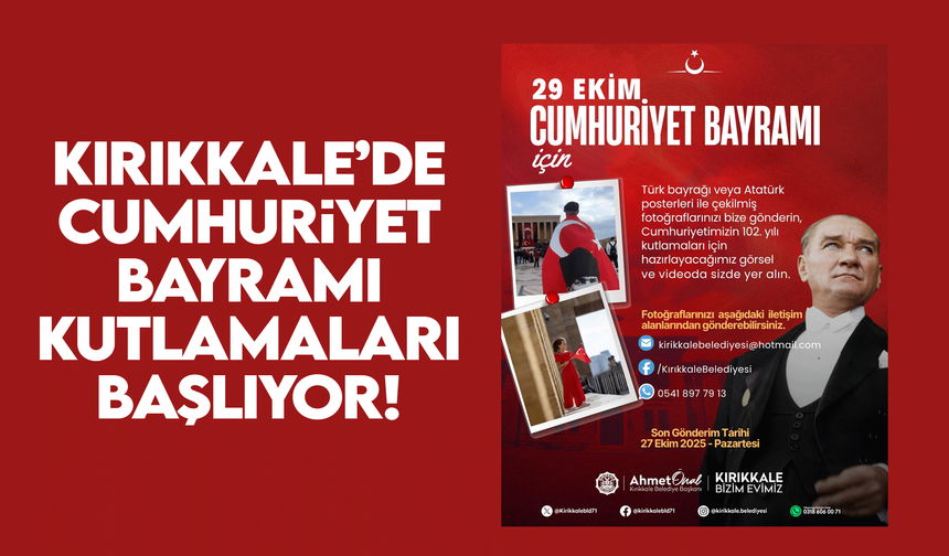 Kırıkkale Belediyesi’nden Cumhuriyet’in 102. Yılına Özel Katılım Çağrısı