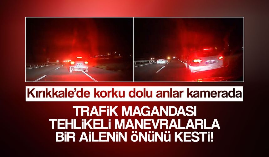 Korku dolu anlar kamerada: Bir ailenin can güvenliğini tehlikeye atan trafik magandası yakalandı