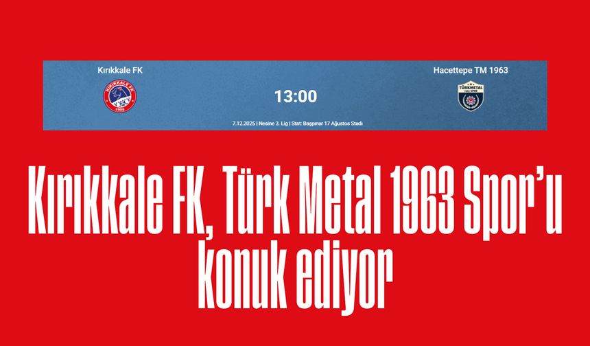 Kırıkkale FK, Türk Metal 1963 Spor’u konuk ediyor