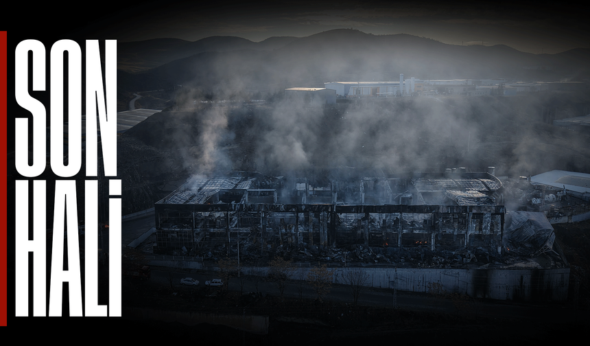 Alev alev yanan kimya fabrikasının son hali havadan görüntülendi