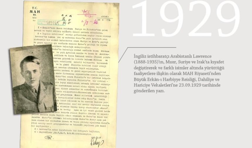 MİT'ten 'Lawrence'a dair 87 yıllık tarihi belge: Cumhuriyet döneminde de adım adım takip