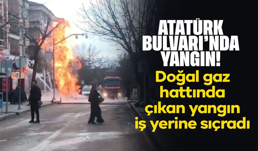 Kırıkkale'de doğal gaz hattına korkutan yangın!