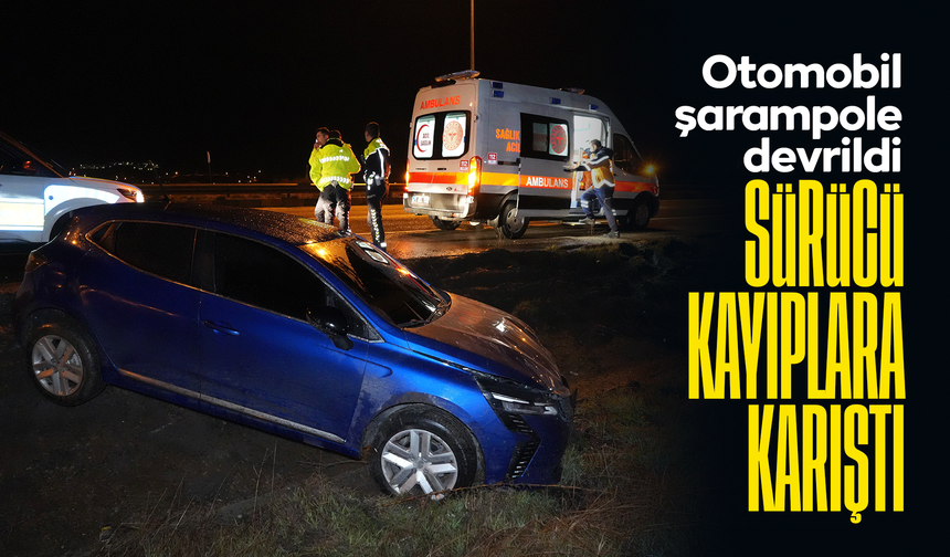 Kontrolden çıkan otomobil şarampole devrildi, sürücü kayıplara karıştı
