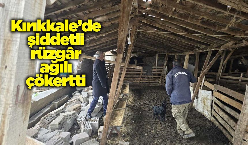 Kırıkkale’de şiddetli rüzgâr ağılı çökertti