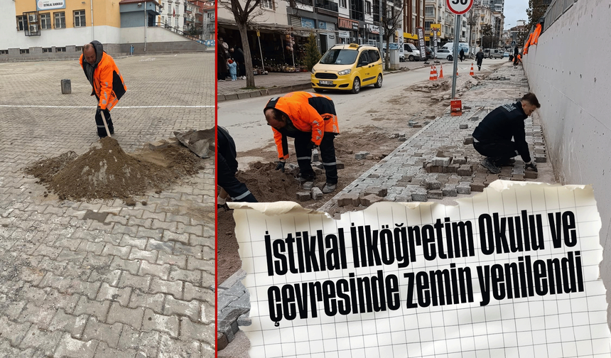 İstiklal İlköğretim Okulu’nda Zemin Yenilendi