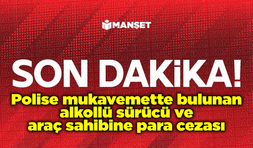Polise mukavemette bulunan alkollü sürücü ve araç sahibine para cezası