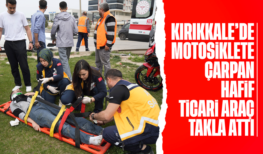Motosiklete çarpan hafif ticari araç takla attı: Yaralı sürücünün yardımına vatandaşlar koştu