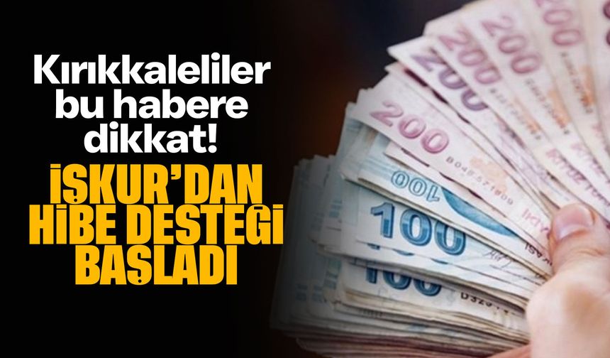 Kırıkkaleliler bu habere dikkat! İŞKUR'dan hibe desteği başladı
