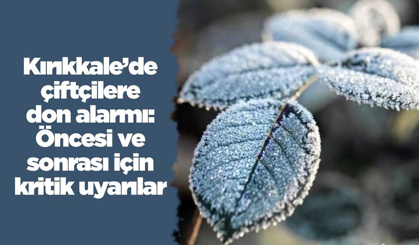 Kırıkkale’de çiftçilere don alarmı: Öncesi ve sonrası için kritik uyarılar
