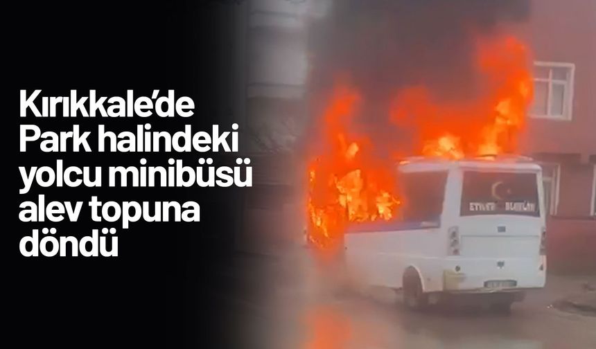 Park halindeki yolcu minibüsü alev topuna döndü