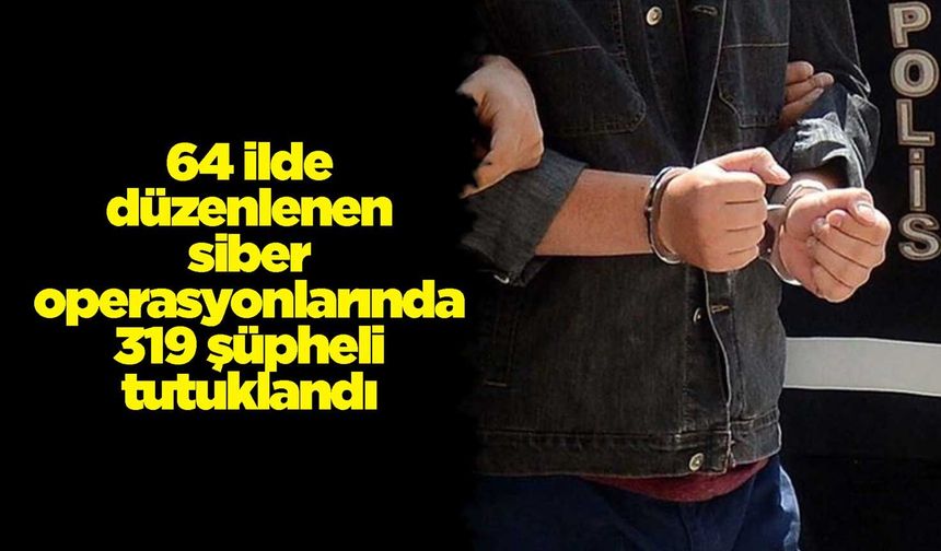 64 ilde düzenlenen siber operasyonlarında 319 şüpheli tutuklandı