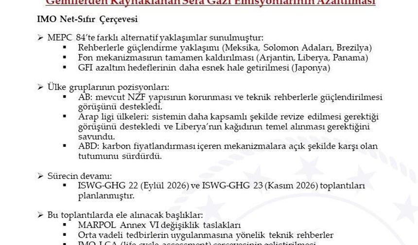IMO Deniz Çevresini Koruma Komitesi'nin kararları açıklandı
