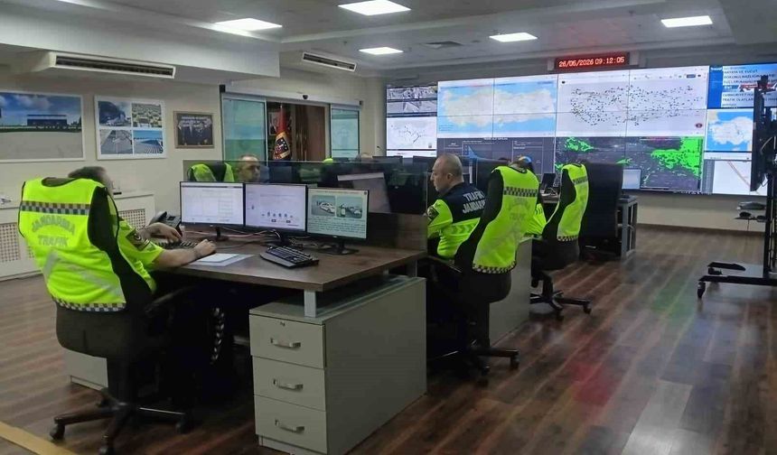 Jandarmadan bayram öncesi hava destekli trafik denetimi