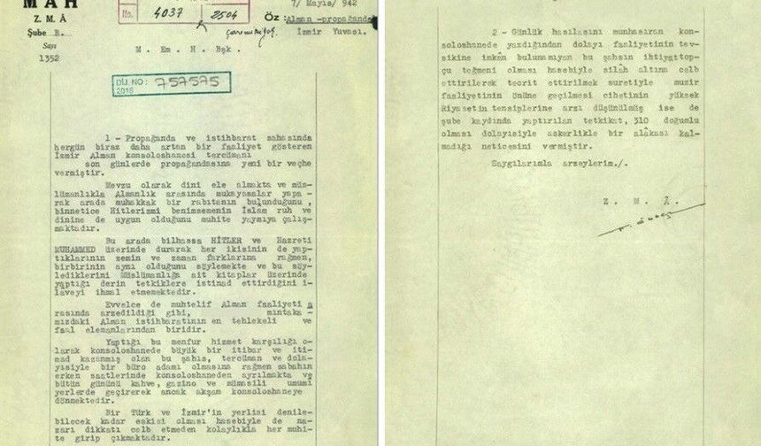 MİT'in yayımladığı 1942 tarihli belgede Hitler propagandası detayı