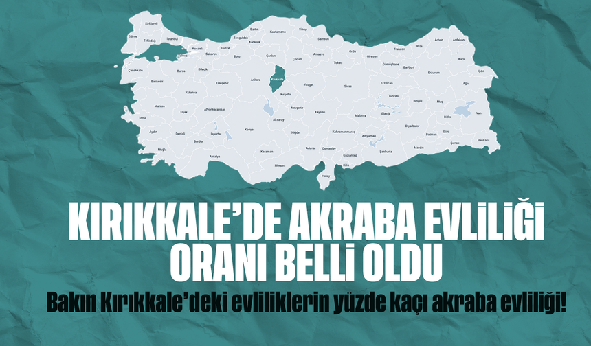 Kırıkkale’de akraba evliliği oranı belli oldu! Bakın Kırıkkale’deki evliliklerin yüzde kaçı akraba evliliği!