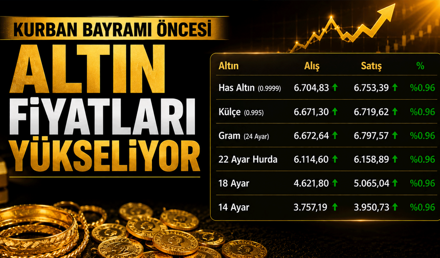 Bayram öncesi altın fiyatları yükselişte