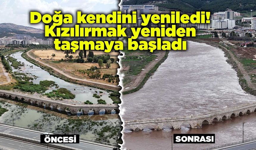 Doğa kendini yeniledi! Kızılırmak yeniden taşmaya başladı