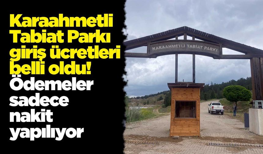 Karaahmetli Tabiat Parkı giriş ücretleri belli oldu! Ödemeler sadece nakit yapılıyor