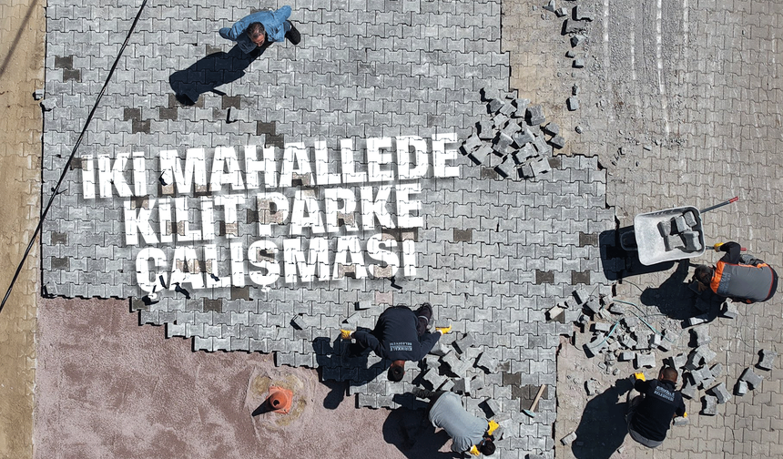 Kırıkkale'de iki mahallede kilit parke çalışması