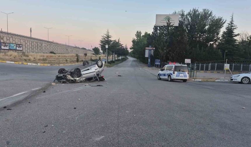 Kontrolden çıkan otomobil takla attı: 1 yaralı
