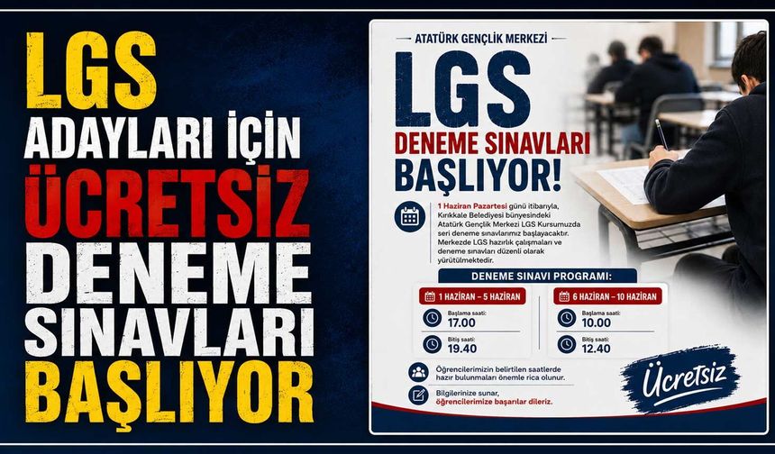 LGS adayları için ücretsiz deneme sınavları başlıyor