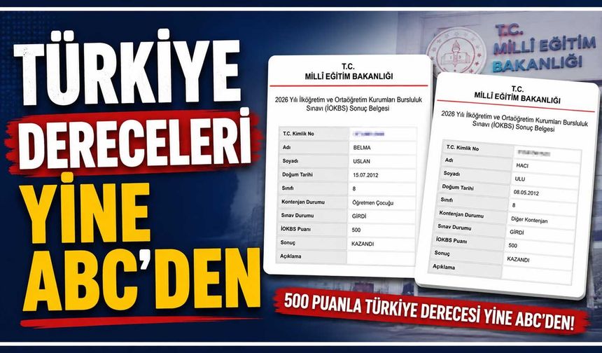 Türkiye dereceleri yine ABC’den