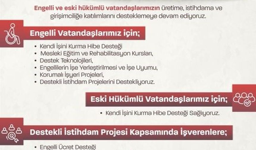Bakan Işıkhan: 'Engelli ve Eski Hükümlü Hibe Desteği'nin 2026 yılı 4. dönem başvurularını başlatıyoruz'