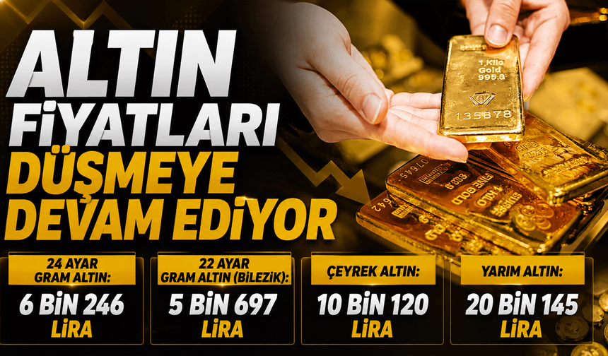 Altın fiyatları düşmeye devam ediyor