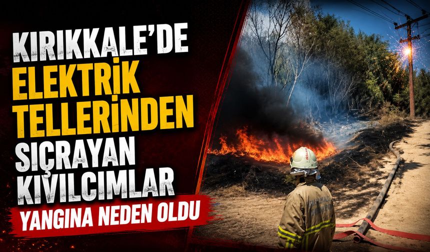 Kırıkkale’de elektrik tellerinden sıçrayan kıvılcımlar yangına neden oldu